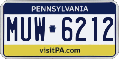 PA license plate MUW6212