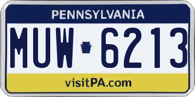 PA license plate MUW6213