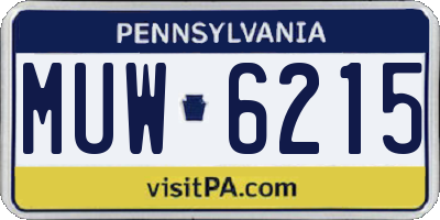 PA license plate MUW6215