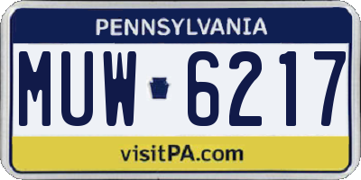 PA license plate MUW6217