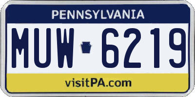 PA license plate MUW6219