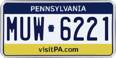 PA license plate MUW6221