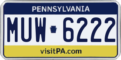 PA license plate MUW6222