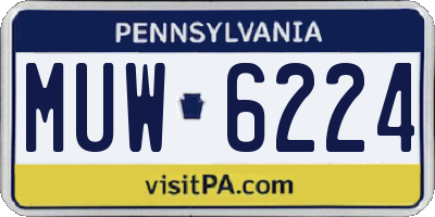PA license plate MUW6224