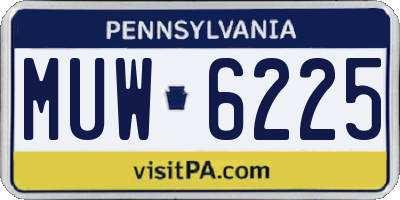 PA license plate MUW6225