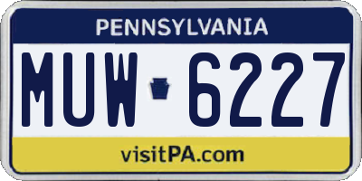 PA license plate MUW6227