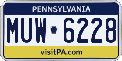 PA license plate MUW6228