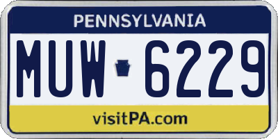 PA license plate MUW6229