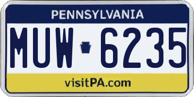 PA license plate MUW6235