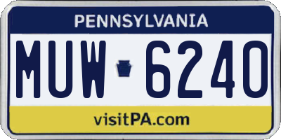 PA license plate MUW6240