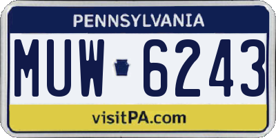 PA license plate MUW6243