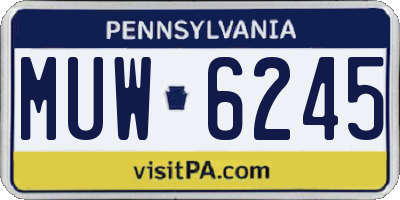 PA license plate MUW6245