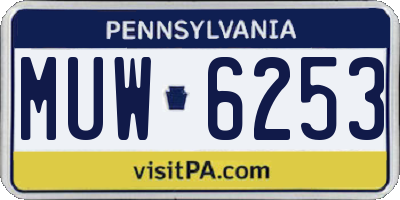 PA license plate MUW6253