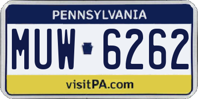 PA license plate MUW6262