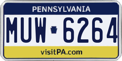 PA license plate MUW6264
