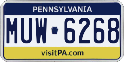 PA license plate MUW6268