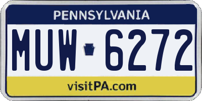PA license plate MUW6272