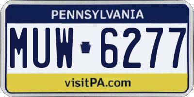 PA license plate MUW6277