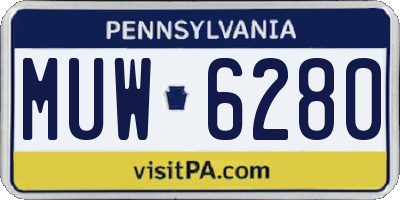 PA license plate MUW6280