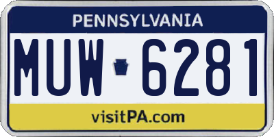 PA license plate MUW6281