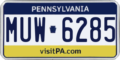 PA license plate MUW6285