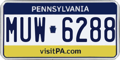 PA license plate MUW6288
