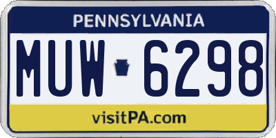 PA license plate MUW6298