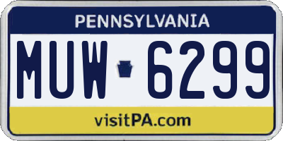 PA license plate MUW6299