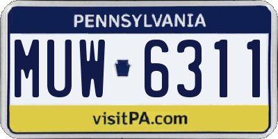 PA license plate MUW6311