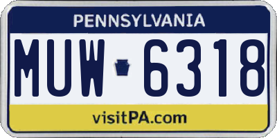 PA license plate MUW6318