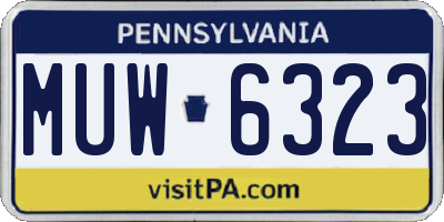 PA license plate MUW6323
