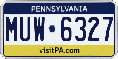 PA license plate MUW6327
