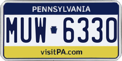 PA license plate MUW6330
