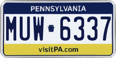 PA license plate MUW6337