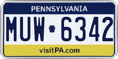 PA license plate MUW6342