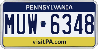 PA license plate MUW6348