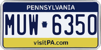 PA license plate MUW6350