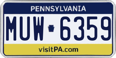 PA license plate MUW6359