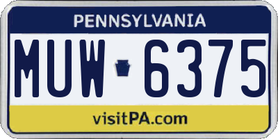 PA license plate MUW6375