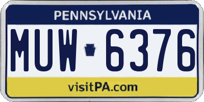 PA license plate MUW6376
