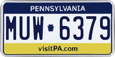 PA license plate MUW6379