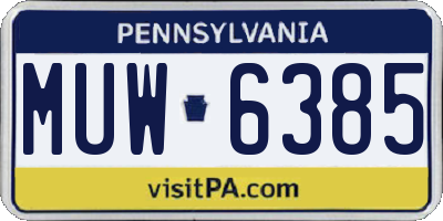 PA license plate MUW6385