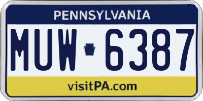 PA license plate MUW6387