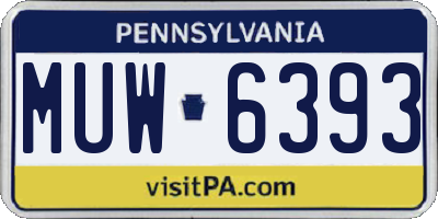 PA license plate MUW6393