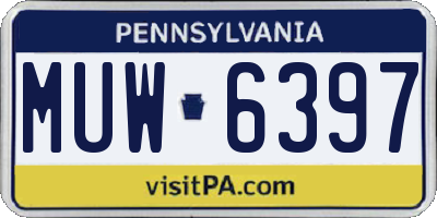PA license plate MUW6397