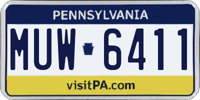 PA license plate MUW6411
