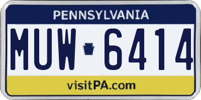 PA license plate MUW6414