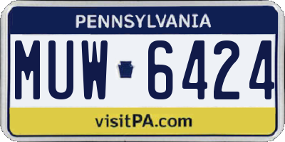 PA license plate MUW6424