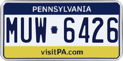 PA license plate MUW6426