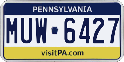 PA license plate MUW6427